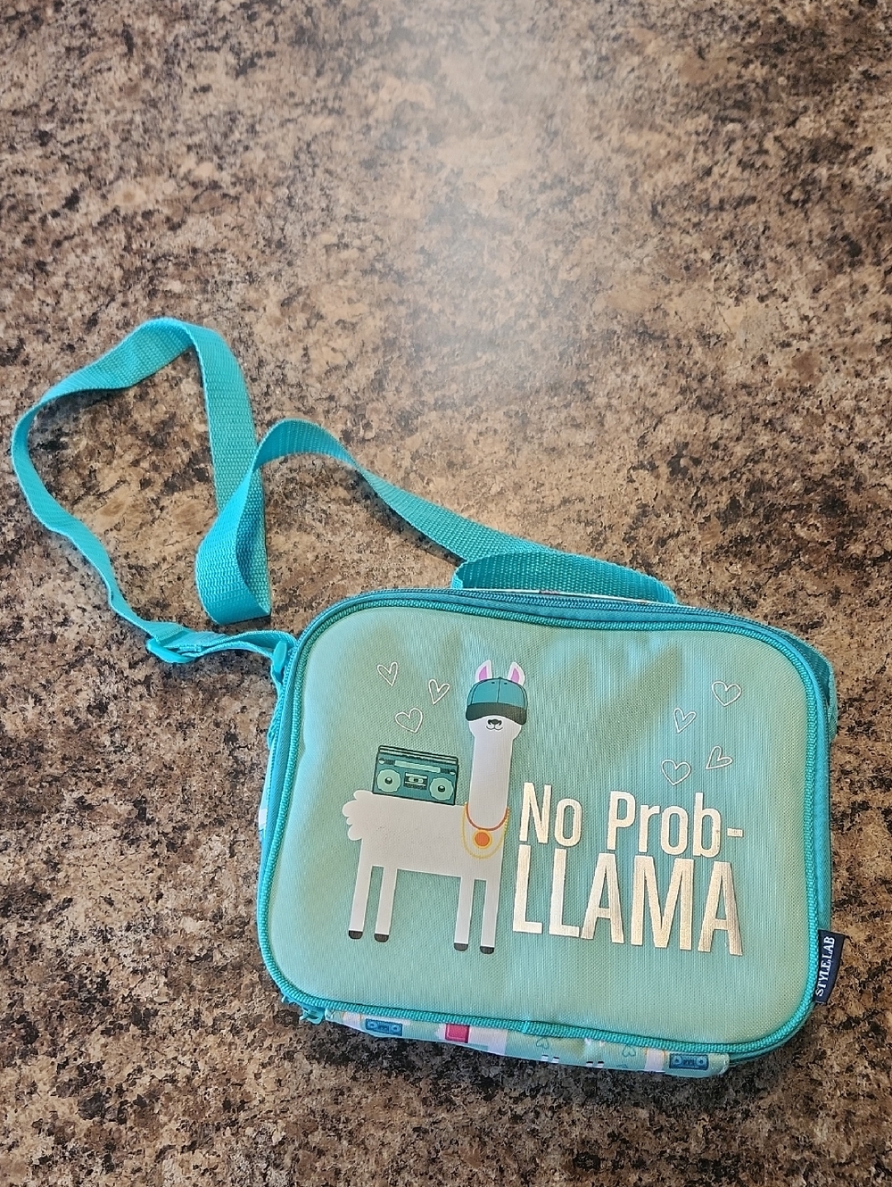 No Prob-llama Kids Teal Crossbody Lunch Bag